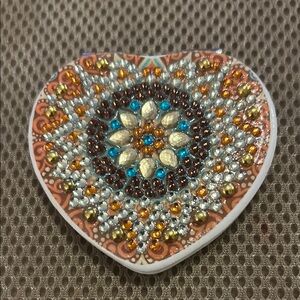 Heart-Shaped Beaded Mirror